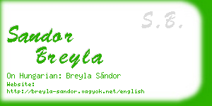sandor breyla business card